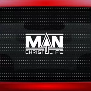 Calcomanía de vinilo para ventana de coche cristiano Man Up #2 Christ Life (¡20 COLORES!) - Imagen 1 de 1