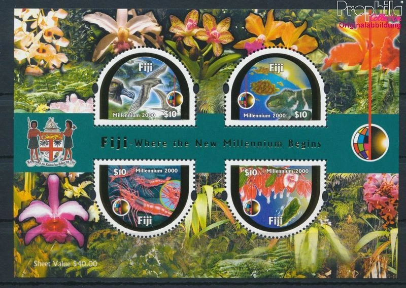 Selos fiji-Ilhas 2000 Mi Block33 (edição completa) desmontados em perfeito estado / (10567440 - Imagem 1 de 1