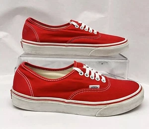 Vans Authentic Lo Pro Unisex M9.5/W11 Skateboarding Shoes Red Athletic Sneakers - Picture 1 of 6