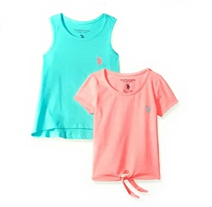 US Polo Assn. Youth Girls' Tee Shirt & Tank Top Pack-2 - Picture 1 of 1