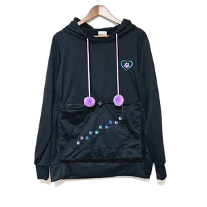 Animal Resue League Purple Paw Pet Pouch Hooded Sweatshirt Size XL Black Casual - Picture 1 of 6