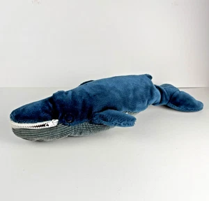 21" Folkmanis Folktails Azul Ballena Mano Marioneta Cremallera Boca Peluda Folk Pana - Imagen 1 de 9