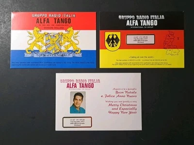 Alfa Tango 19AT107 Holland QSL Flag Card + Xmas Photo Greeting Lot (3) DX - Image 1 of 4