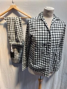 Daisy Street Nightwear Black & White Check Pyjamas- UK 10 - Picture 1 of 7