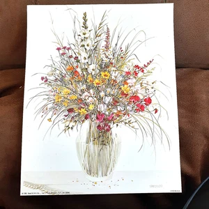 1 Wainwright Wild Flower Bouquet 1981 Vintage Lithographie Druck #10505 USA 8"x10 - Bild 1 von 15