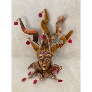 Karneval Karneval braun/gold Maske Gold Glitzer Narr mit Box - Bild 1 von 8