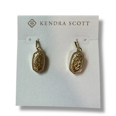 Золотые филигранные маленькие серьги-капли Kendra Scott Lee серебристого цвета новые с ценниками подлинные - Изображение 1 из 4