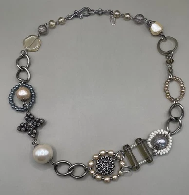 "Collar para mujer Treska cristal imitación perlas 21,5""" Foto 1 de 4