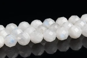 5-6MM Genuine Natural Rainbow Moonstone Beads Grade A+ Faceted Round Loose Beads - Picture 1 of 4