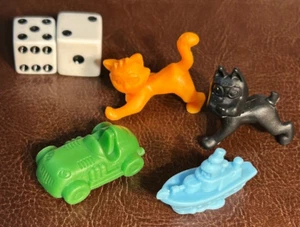 Hasbro Monopoly Jr Replacement Game Parts Pieces Movers Tokens Cat Dog Car Boat - Picture 1 of 4