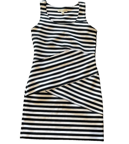 Abito Michael Kors a righe senza maniche in neoprene 6 bianco e nero strechy
