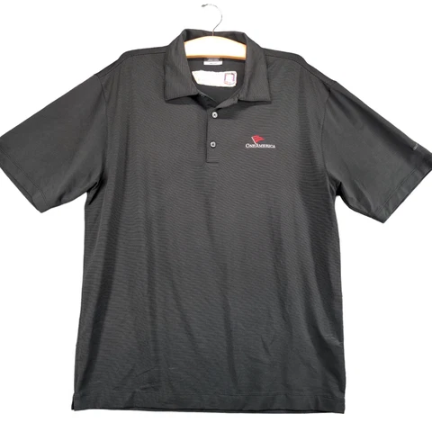 Nike Golf Mens Andretti Auto Sport Polo Shirt Black M Short Sleeve Poly Blend Cover
