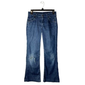 Pantalones de mezclilla Citizens Of Humanity para mujer 28 azul lavado medio elástico tiro alto pierna ancha - Imagen 1 de 11