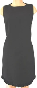 ANDREW GN BLACK WIGGLE PENCIL SLEEVELESS FLORAL VELVET APPIQUE ON THE HEM SZ 46 - Picture 1 of 12