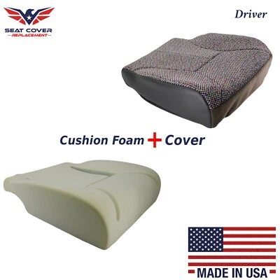 Compatible 1998 1999 2000 2001 2002 Dodge Ram Cloth Seat Cover Dark Gray + Foam - Image 1 of 4