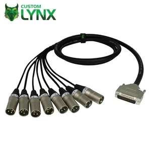 Neutrik 25 Pin D Sub to 8 x Male XLR Loom. DB25 Cable Snake. Choose Your Length - Picture 1 of 4