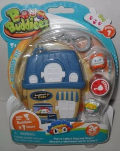 2016 B BUDDIEEZ  PLAY HOUSE KIT 3 BUDDIEEZ & 1 HOUSE BLUE COLLECT ALL 26!! - Picture 1 of 1