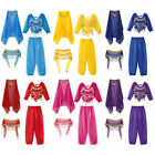 Kids Girls Costume Belly Dance Dancewear Shiny Outfits Cosplay Pants Glittery