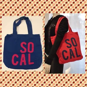 Lotto 2 borse Hollister bag borsetta tote blu rosa stile vintage nuove con etichetta - Foto 1 di 1