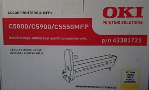 OKI 43381721, Yellow, Original Image Drum, C5800 C5900 C5550MFP New, Genuine OVP - Afbeelding 1 van 5