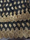African Fabric Material with Embroidery shiny stones 4yds.10ins. Height 48ins. 