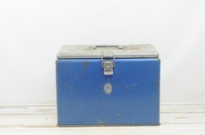 *Vintage Thermos Ice Chest Keapsit Blue Metal and Galvanized Soda Beer Cooler