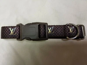 Dog Collar 15" - 22" neck size.  FREE FABRIC DESIGN Made in England  - Picture 1 of 5