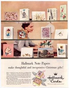 Print Ad Hallmark Cards Notes 1954 Full Page Large Magazine 13.5"x10.5" - Picture 1 of 1