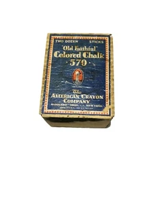 Vintage Schwalbenschwanzkiste alt originalgetreu farbig Kreide Holzkiste American Crayon Co # 570 - Bild 1 von 4