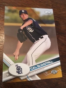 2017 Topps Pro Debut Jumbo 5x7 Cal Quantrill Padres 102 #'d 02/10 Gold - Picture 1 of 1