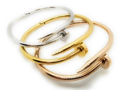 SILO BIJOUX Bracciale donna ragazza chiodo rigido in acciaio inox 316L non cambia colore