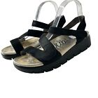 Sandales femme plate-forme Alegria ANA-601 chaussures de confort noires taille 38 US 8 8,5