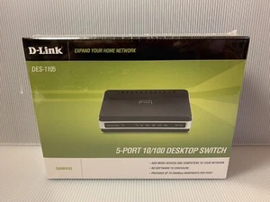 Conmutador Ethernet Dlink DES-1105 5 puertos 10/100 con adaptador de corriente ~ Nuevo sellado - Imagen 1 de 5