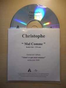 hommage au chanteur CHRISTOPHE BEVILACQUA : MAL COMME *RARE CD SINGLE PROMO* - Picture 1 of 2