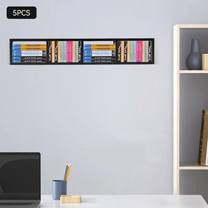 Wall Mount 34 In Media Storage Rack CD DVD Organizer Metal Floating Shelf 5 PCs - Picture 1 of 16