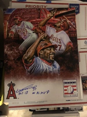 VLADIMIR GUERRERO SR SIGNED Custom 16x20 canvas With Inscriptions JSA Certified. - Image 1 of 2