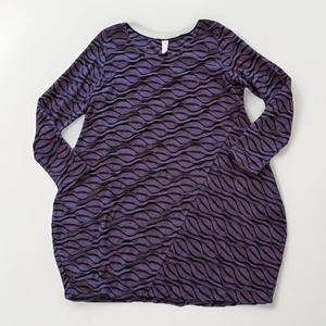 Tunika-Kleid der Marke Chalet Gr. L lila Lagenlook künstlerisch gewellt strukturiert hergestellt in den USA - Bild 1 von 5