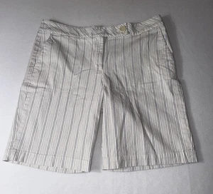 Talbots Stretch Womens Size 16 Striped Print Bermuda Shorts Casual Golf - Picture 1 of 9