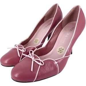 Vintage Contra by Dune hochhackige Damen-Pumps UK5 rosa Leder 3,5 Zoll Absatz - Bild 1 von 14