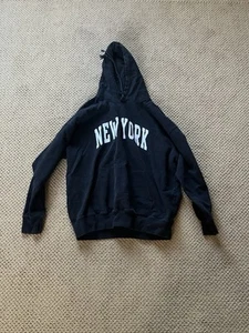 Brandy Melville John Galt New York Black Long Sleeve Pullover Hoodie Sweatshirt - Picture 1 of 2
