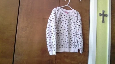 Juicy Couture Girls Size 6X Faux Fur Leopard Sweatshirt Lite Weight Long Slv - Image 1 of 4
