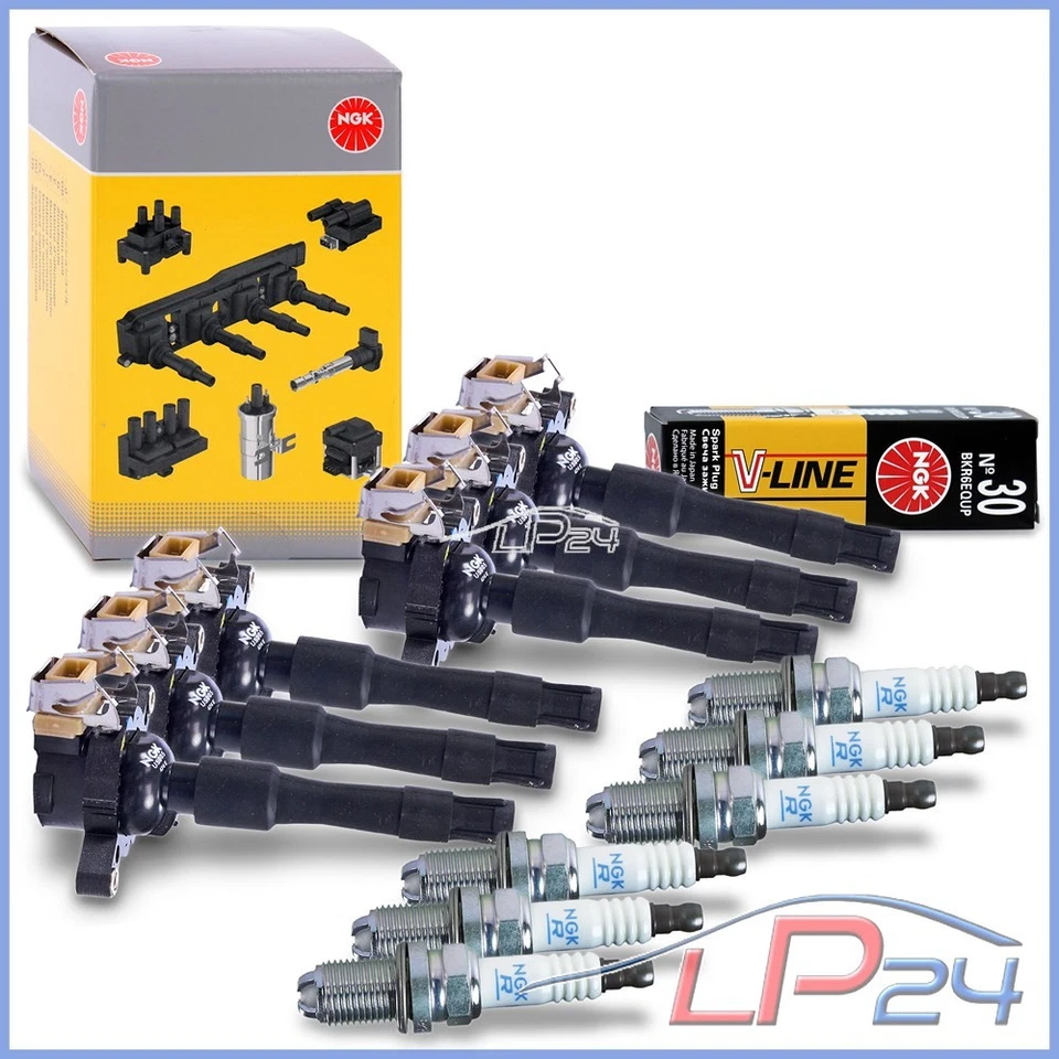 6x NGK BILLES D'ALLUMAGE +6x NGK BOUGIE POUR BMW 3-ER E46 320 323 325 328 330 M5 - Photo 1/4