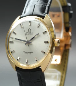 1960s Omega Seamaster Cosmic Auto White Dial Gold Plated Case Men’s Swiss Watch - Picture 1 of 11