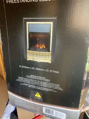 Dimplex Ropley Freestanding Optimyst Electric Fire Brass Black 3D 2kW Remote NEW - Image 1 of 4