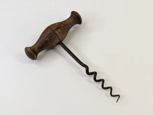 Antique Corkscrew Wooden Handle Inscribed J McDowall - Picture 1 of 19