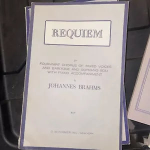 BRAHMS opus 45 - Requiem- Schirmer vocal score sheet music book (English lyrics) - Picture 1 of 3
