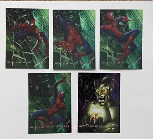 Marvel 2002 Topps Spider-Man Movie komplett 5 Karten WEB TECH FOIL CHASE SET - Bild 1 von 14