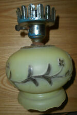 vintage 40s glass boudoir table lamp footed yellow parts/restoration