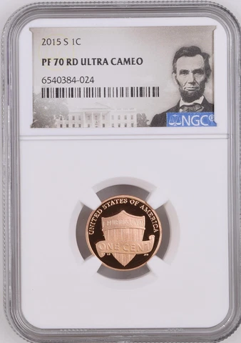 2015-S 1C LINCOLN SHIELD CENT NGC PF 70 RD ULTRA CAMEO TOP-POP RARITY R4 454/0 Cover