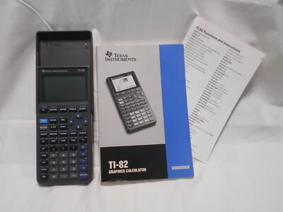 Texas Instruments TI-82 Graphics Calculator w/ Slip Cover, Guide Book - Image 1 of 4